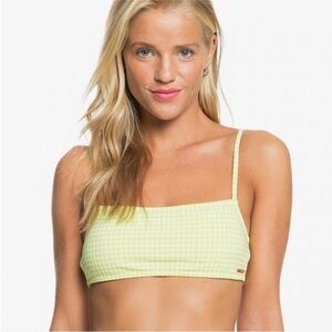 NWT Roxy Beautiful Sun Bralette Bandeau Limeade Yellow Large